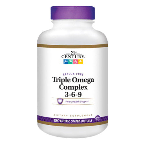 21st Century Triple Omega Complex 3 6 9 Enteric Coated Softgels, 180 Ea